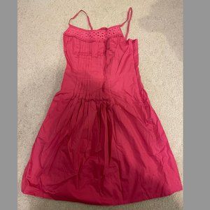 NWOT Ann Taylor LOFT pink crochet eyelet pleated dress - size 0P